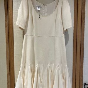 OSCAR de la RENTA Ivory Wool Dress, Size 12